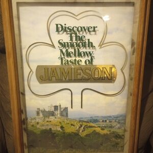 Vintage Jameson Whiskey Bar Advertisement Mirror.  Over 30 years old!